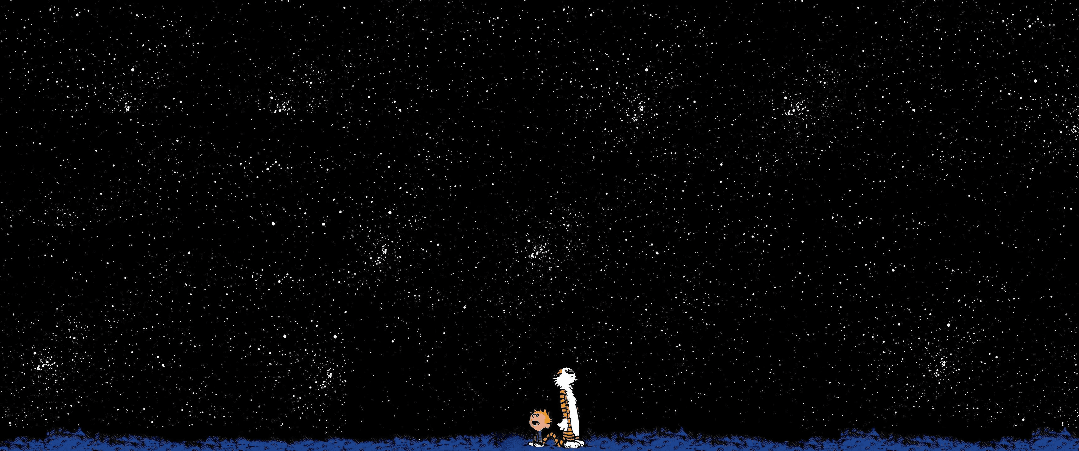 Calvin and Hobbes stargazing