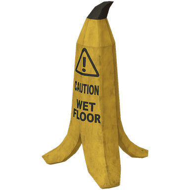 the banana wet floor sign