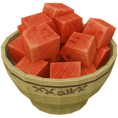 watermelon cut into big cubes