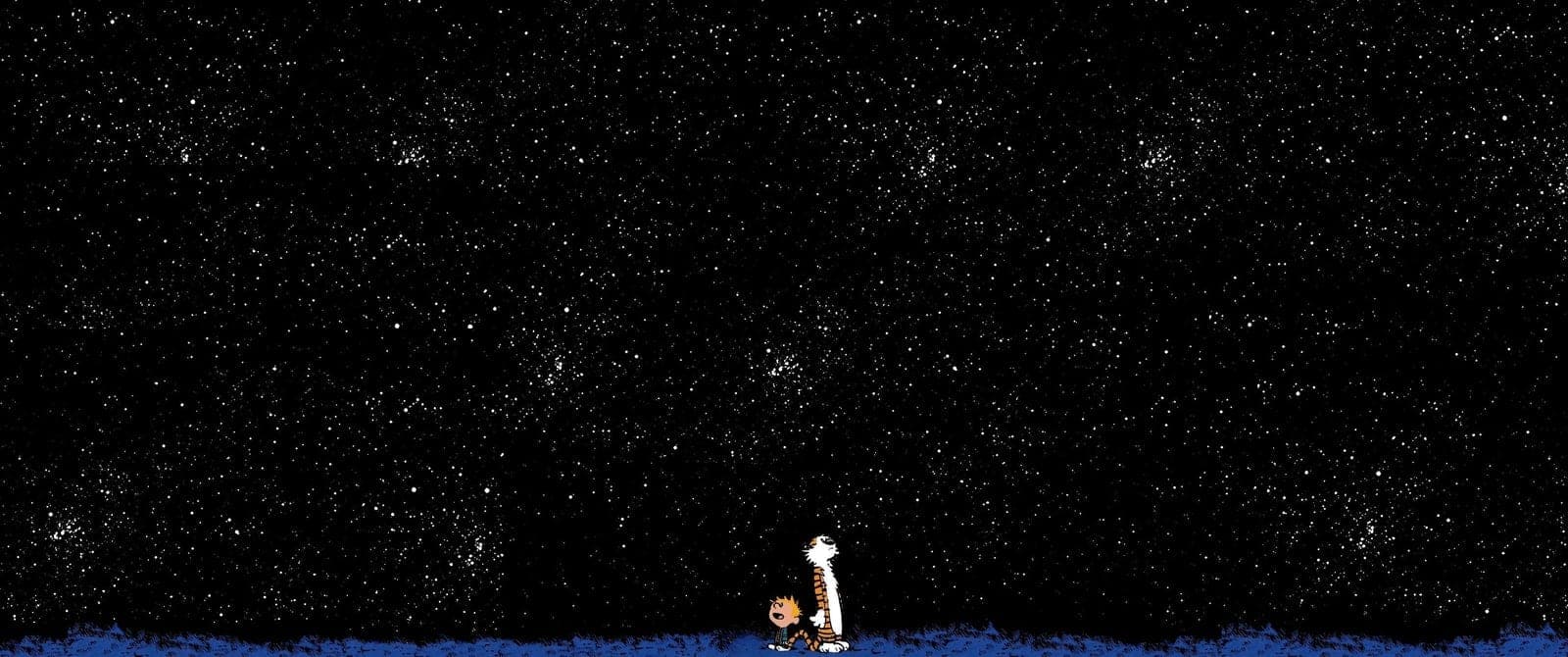 Calvin and Hobbes stargazing